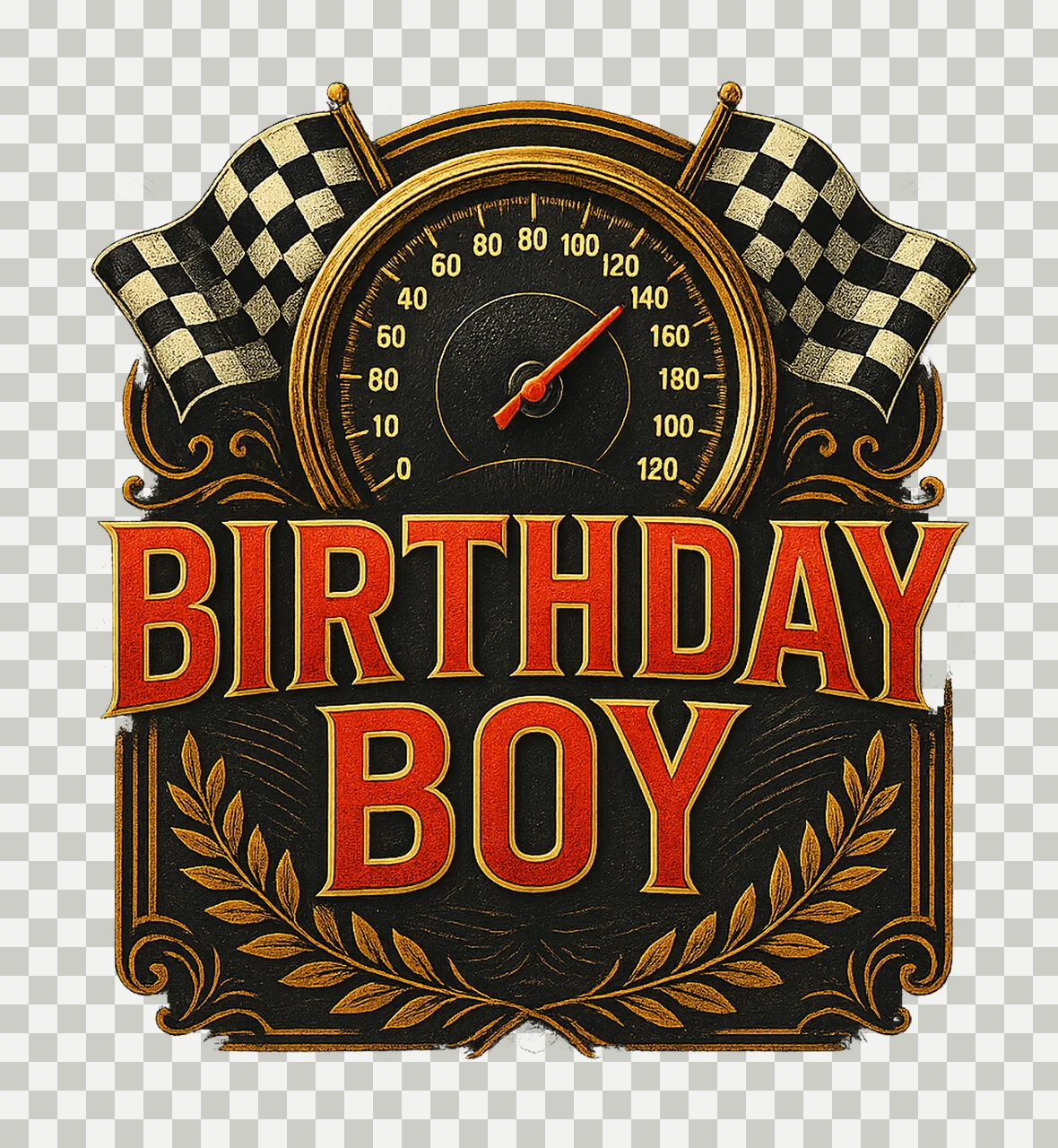 Birthday Boy Racing Theme Artwork Kids Birthday Shirt Design transparency and detail preview thumbnail