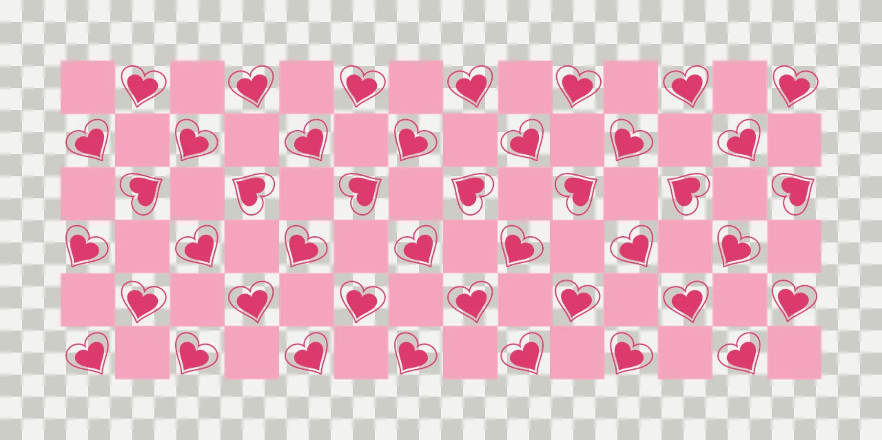 Can Glass Wrap Black And White Checkered Heart hearts repeating transparency and detail preview thumbnail