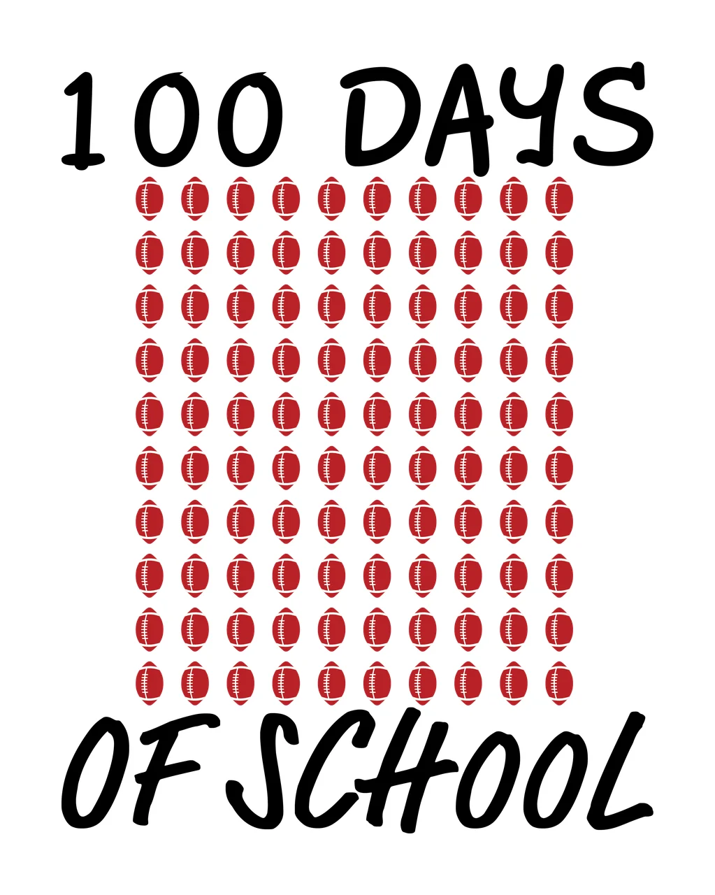 100 Days Of School Text Pattern ovals minimalist black white