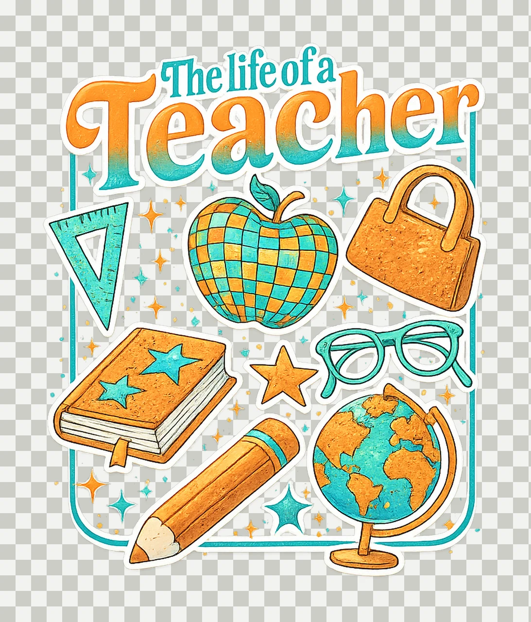 The Life of Teacher Back to School Design Teacher Life transparency and detail preview thumbnail
