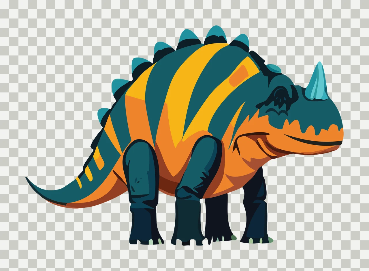 Dinosaur Black Silhouette Of Armoured standing plates spiked tail transparency and detail preview thumbnail
