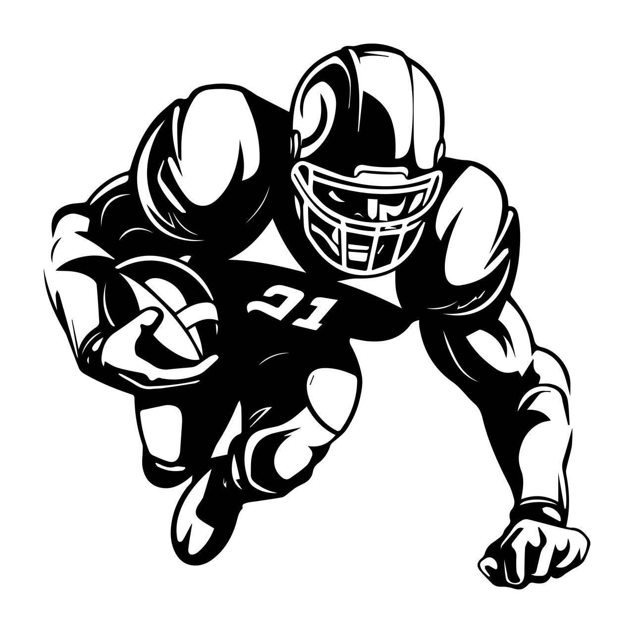 Football Player 31 American In Tackle Position tackling person