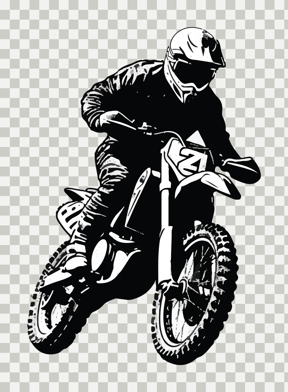 Motorcycle Rider In Jump Silhouette jumping helmet black sport transparency and detail preview thumbnail
