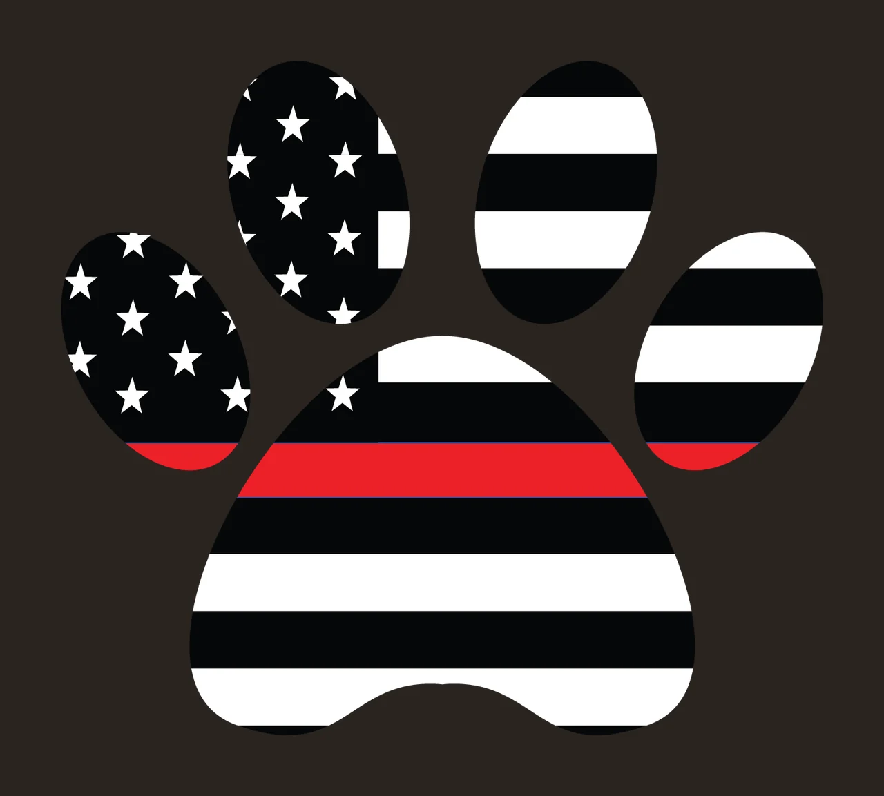 Paw Print With Star Pattern patterned toes stars horizontal lines contrast preview thumbnail