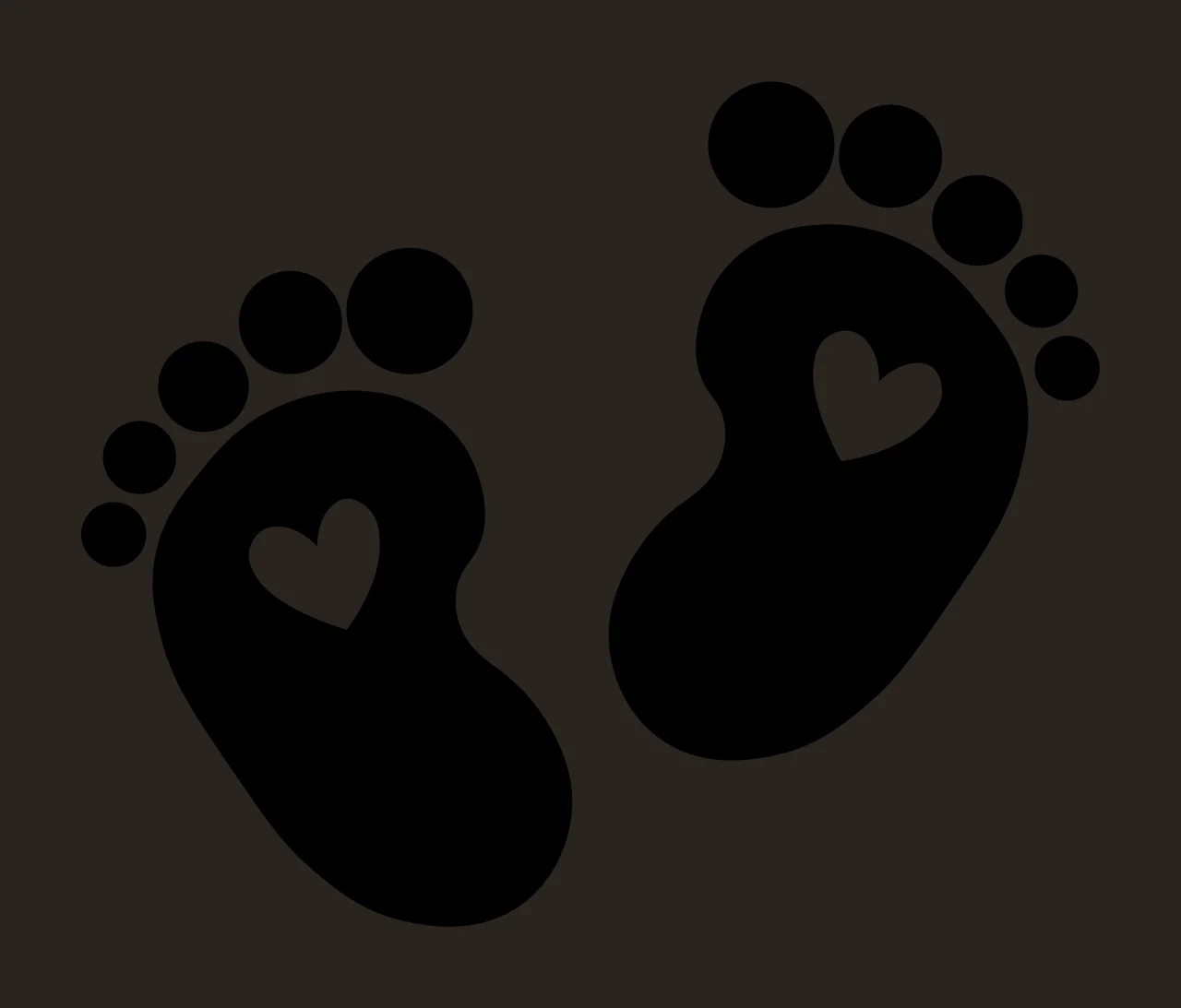 Baby Feet With Cutout And Silhouette In Black contrast preview thumbnail