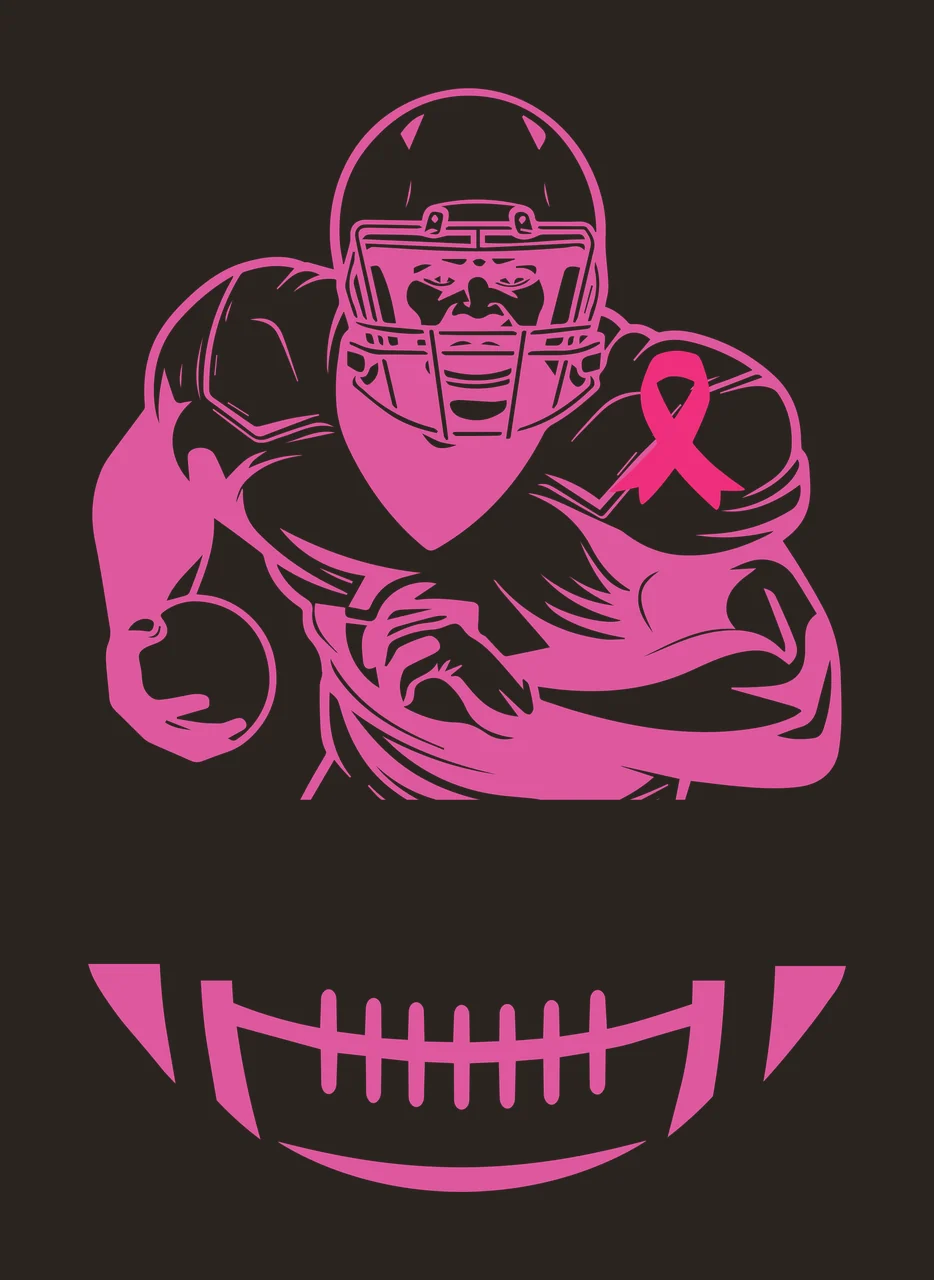 Football Player Ribbon Emblem Design holding helmet black and white contrast preview thumbnail