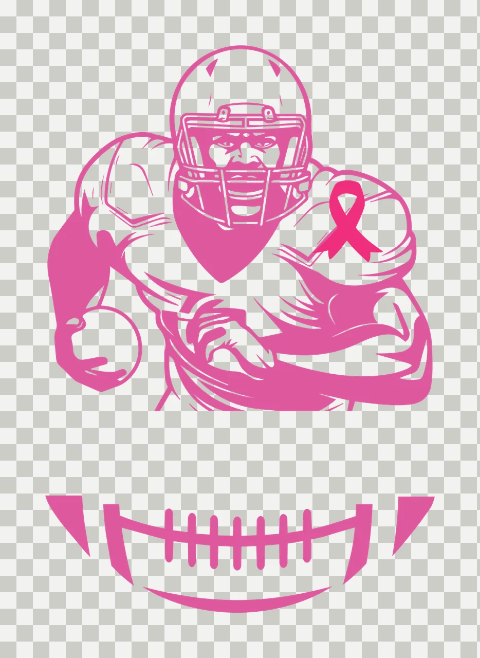Football Player Ribbon Emblem Design holding helmet black and white transparency and detail preview thumbnail