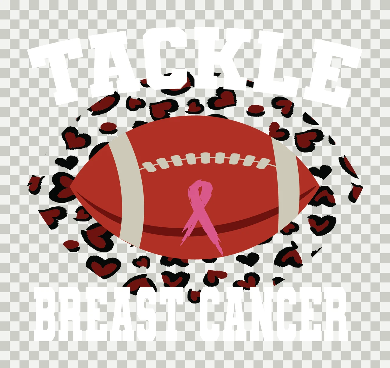 Tackle Breast Cancer Heart And Text football design hearts transparency and detail preview thumbnail