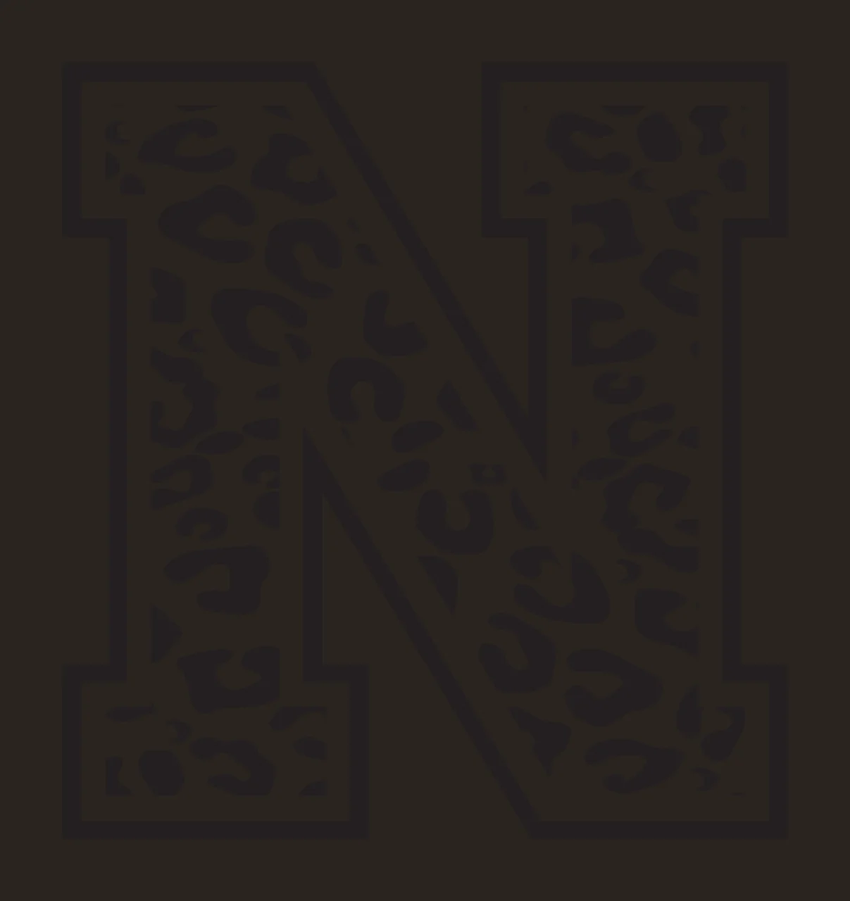 Black Varsity Half Font Leopard Character 04 print animal cheetah contrast preview thumbnail