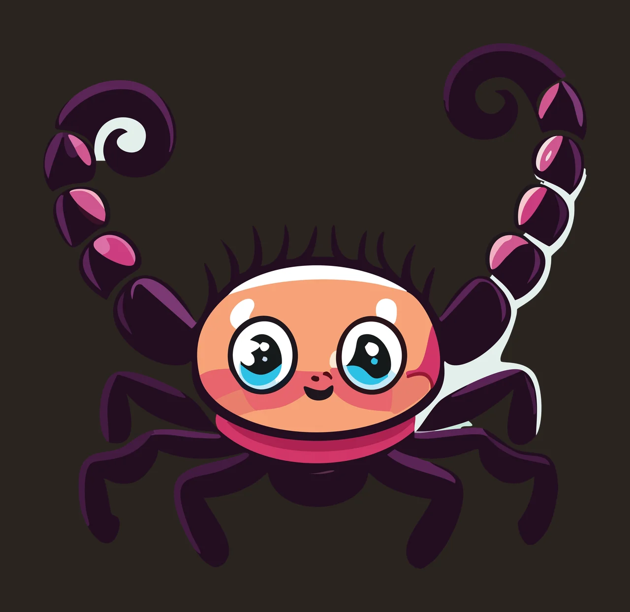 Scorpion Silhouette With Curved Tail standing claws legs black contrast preview thumbnail