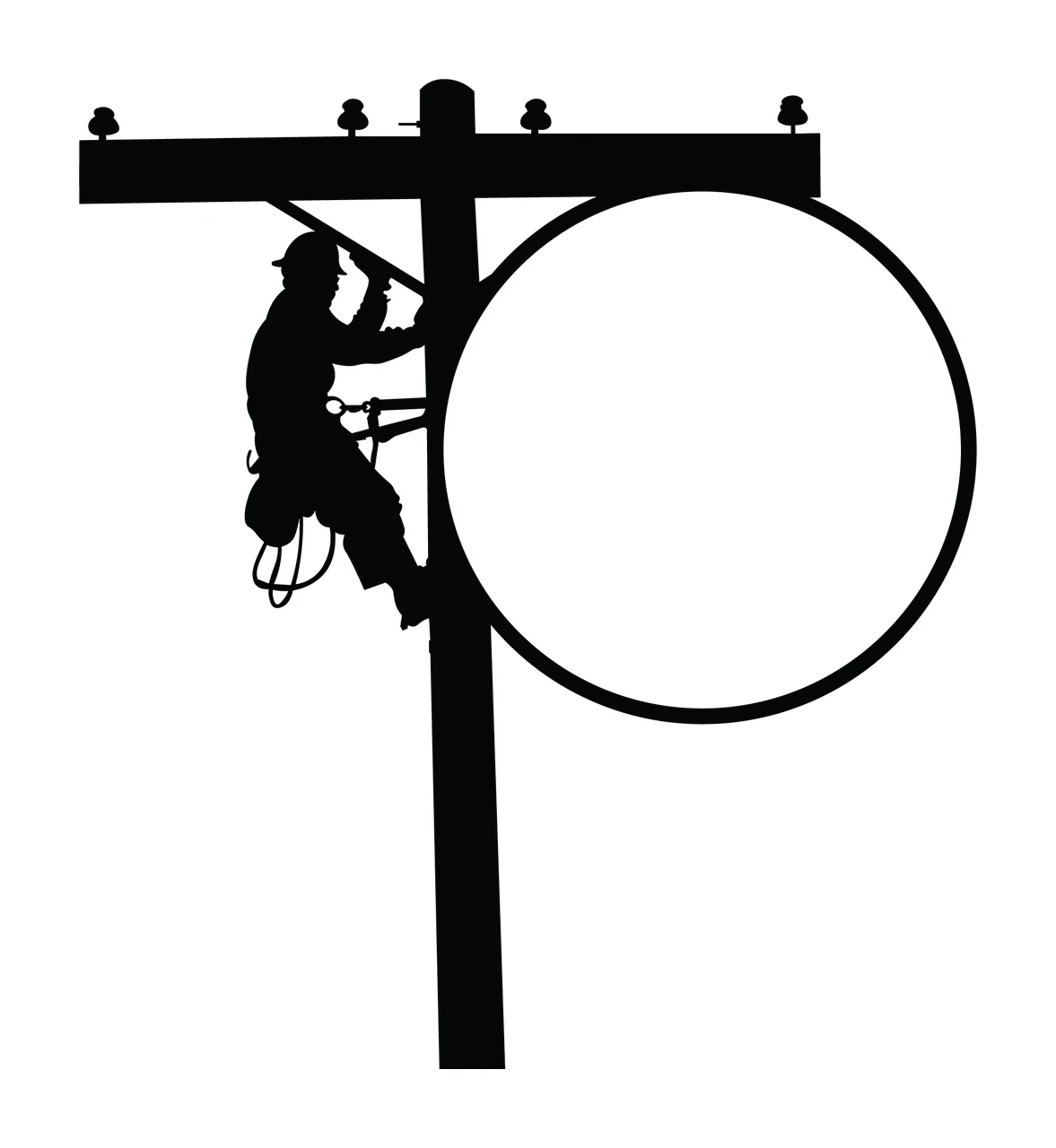 Lineman Monogram Character 05 scalable logo design icon