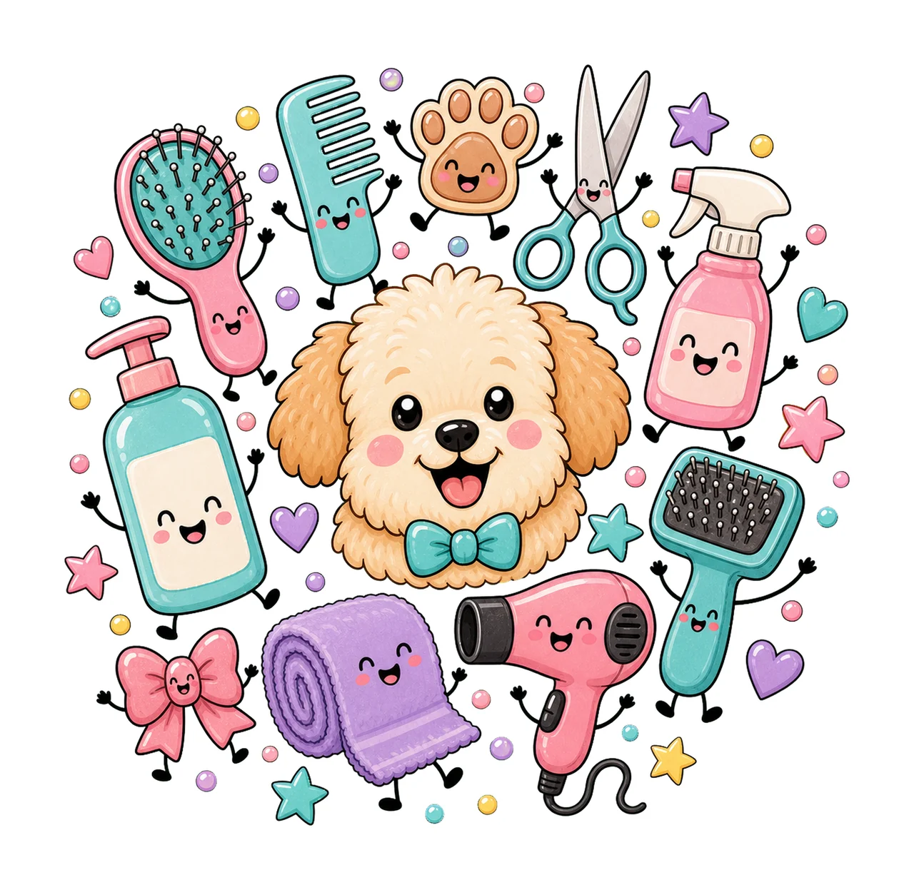 Dog Groomer Pet Groomer Design Doodle Style Dog Variation F