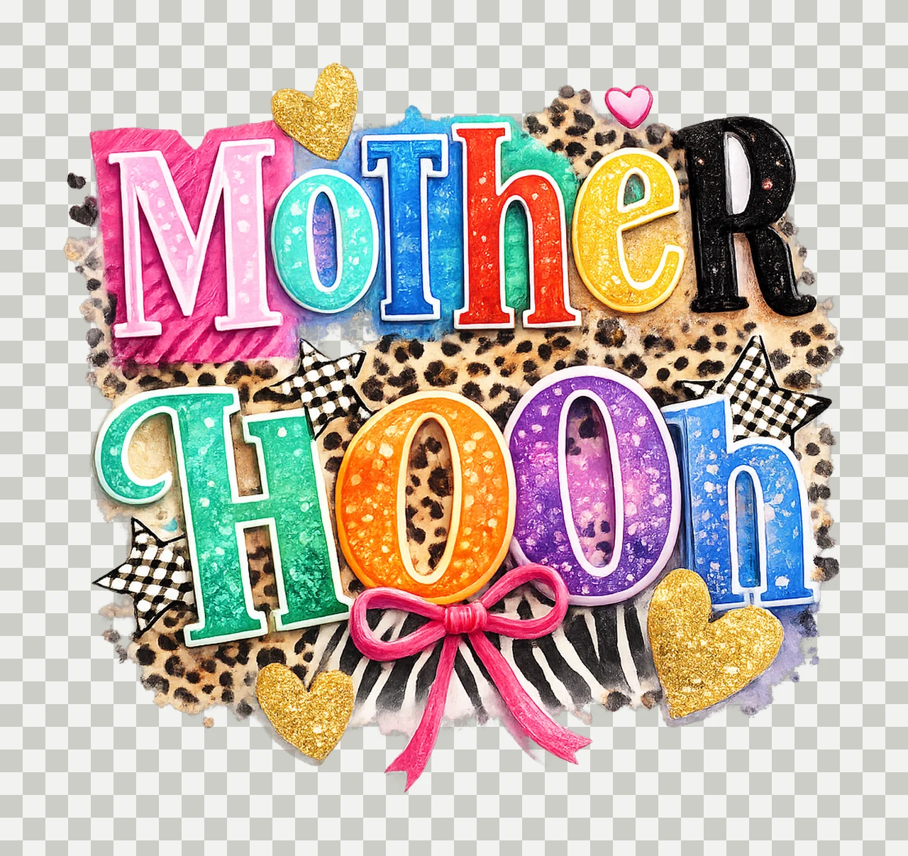 Motherhood Mama Trendy Mom Design Cool Mother Preppy Cheetah transparency and detail preview thumbnail