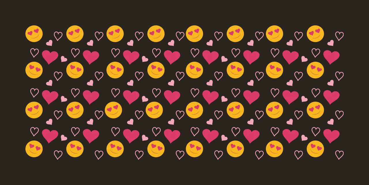 Can Glass Wrap Repeating Pattern Of Hearts heart smiley face contrast preview thumbnail