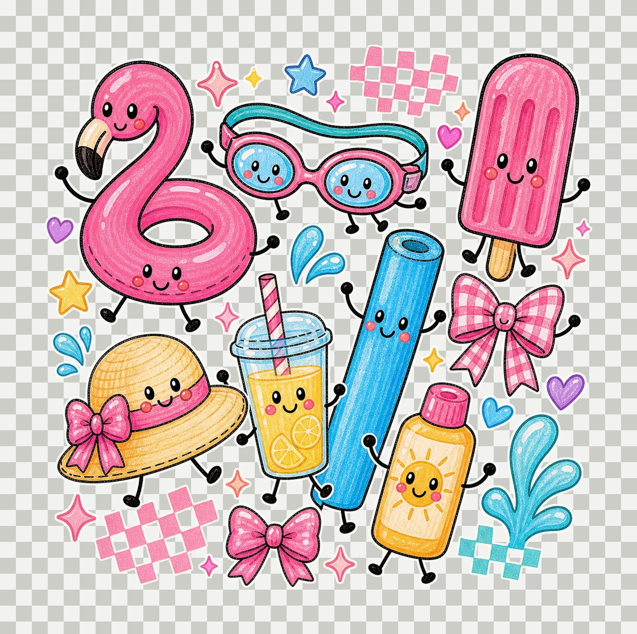 pool day 02 preppy checker sublimation instant shirt design transparency and detail preview thumbnail