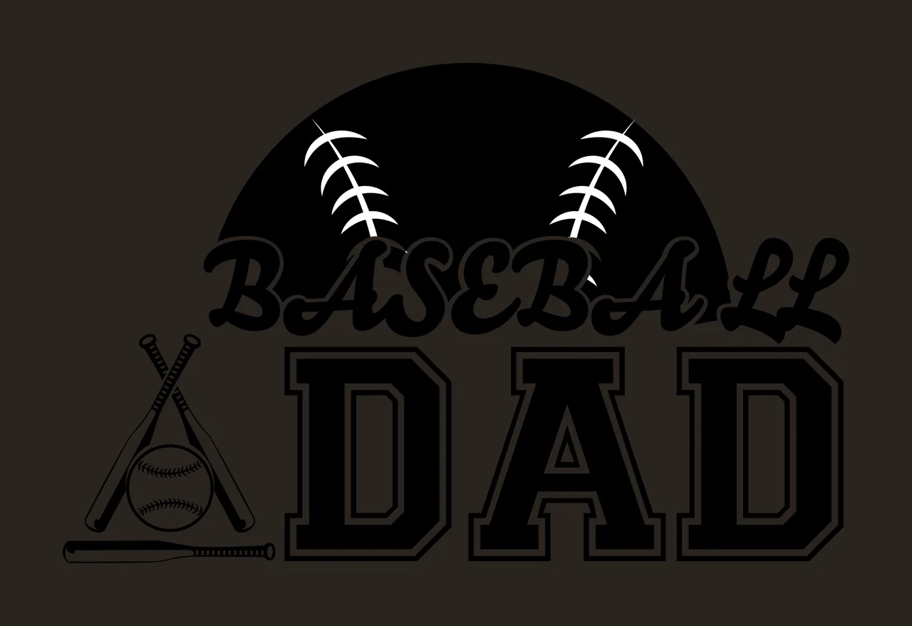 Baseball Dad Text With Semi Circle And Crossed sports equipment contrast preview thumbnail