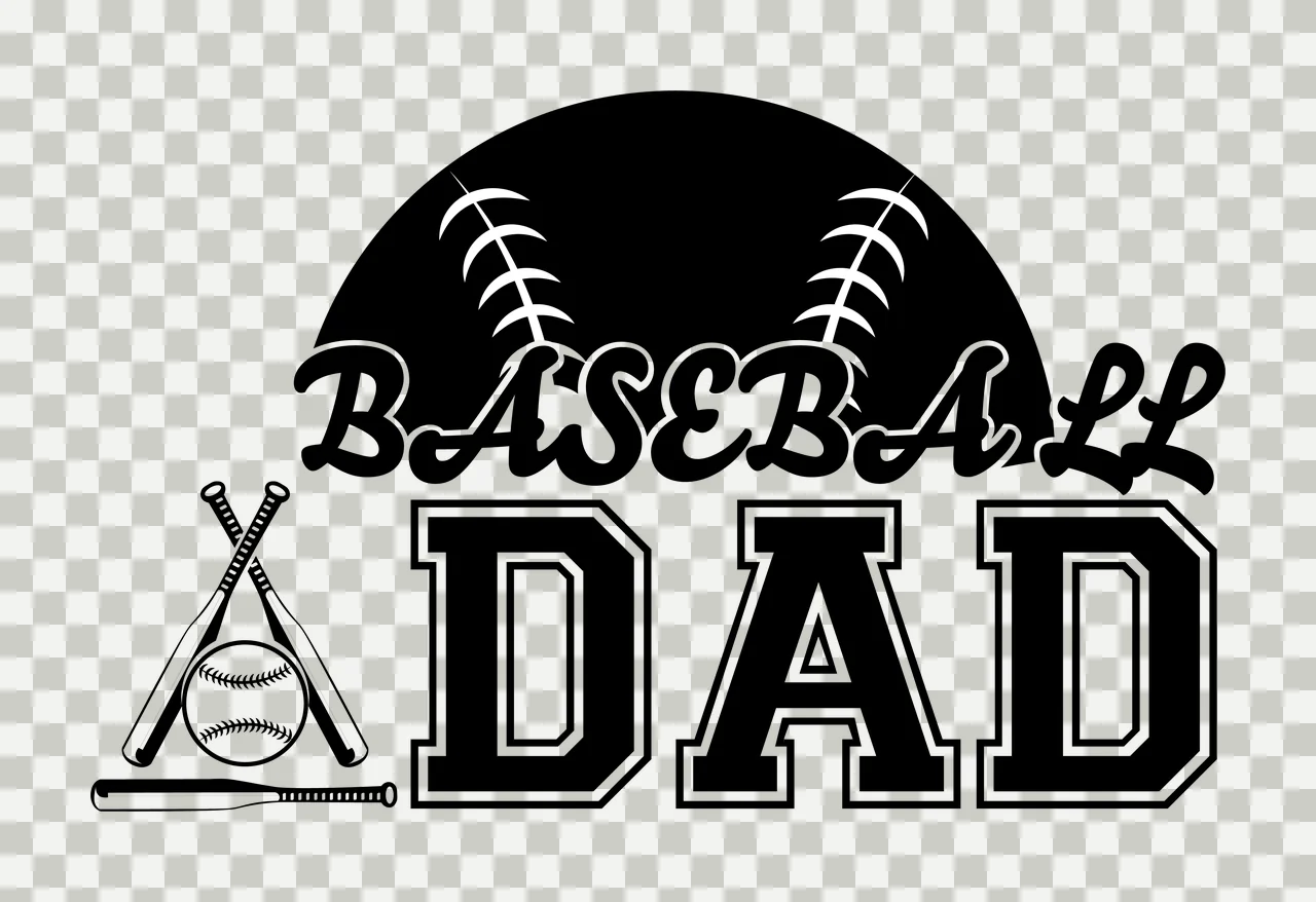 Baseball Dad Text With Semi Circle And Crossed sports equipment transparency and detail preview thumbnail