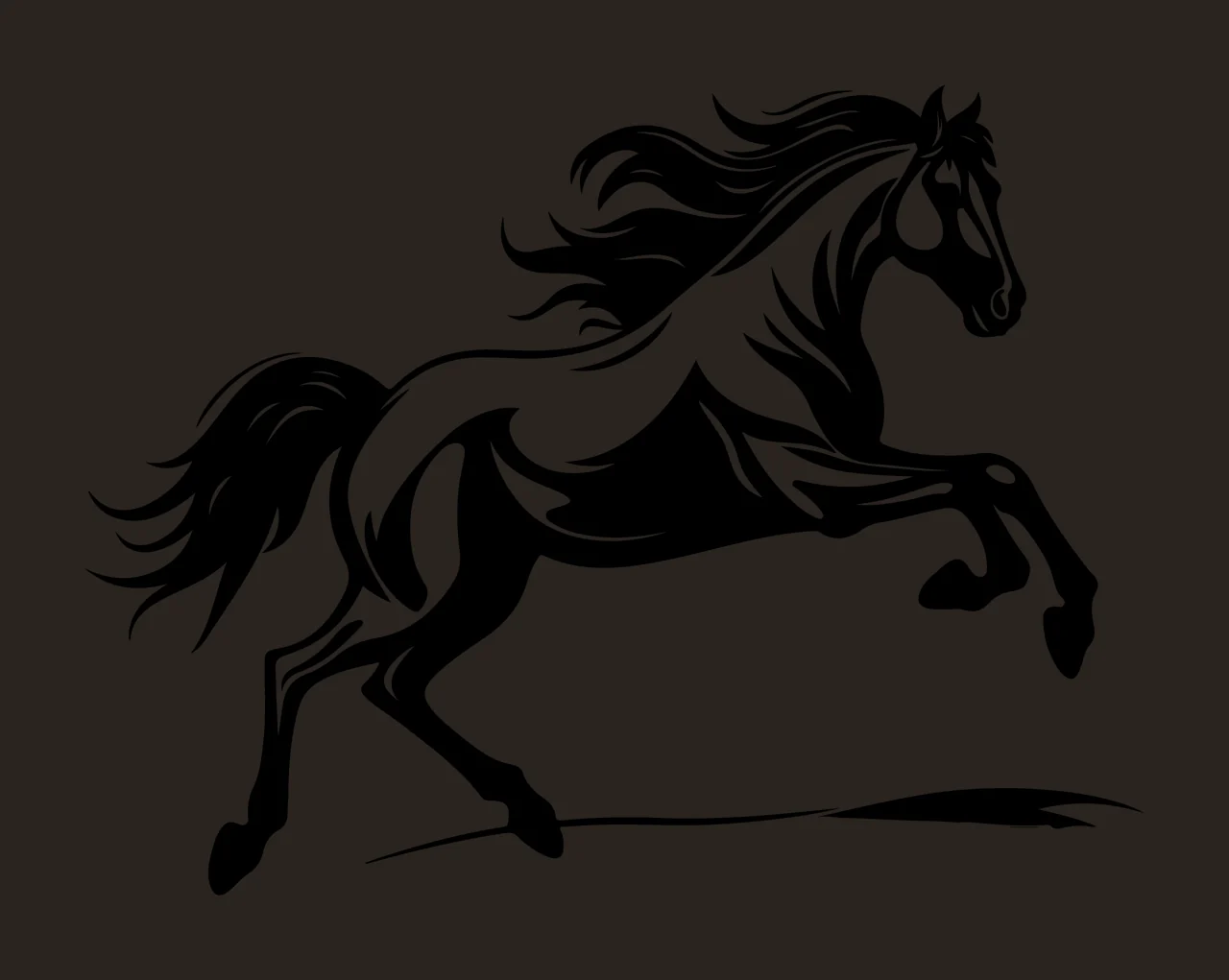 Horse Galloping In Bold Graphic Style ground line silhouette contrast preview thumbnail