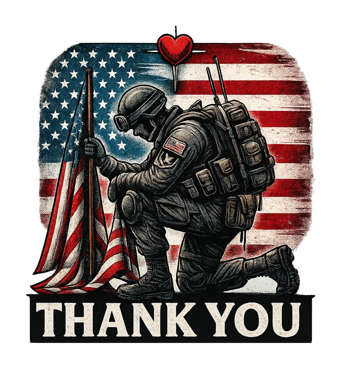 Thank You Veteran Patriotic Design Honor and Remember