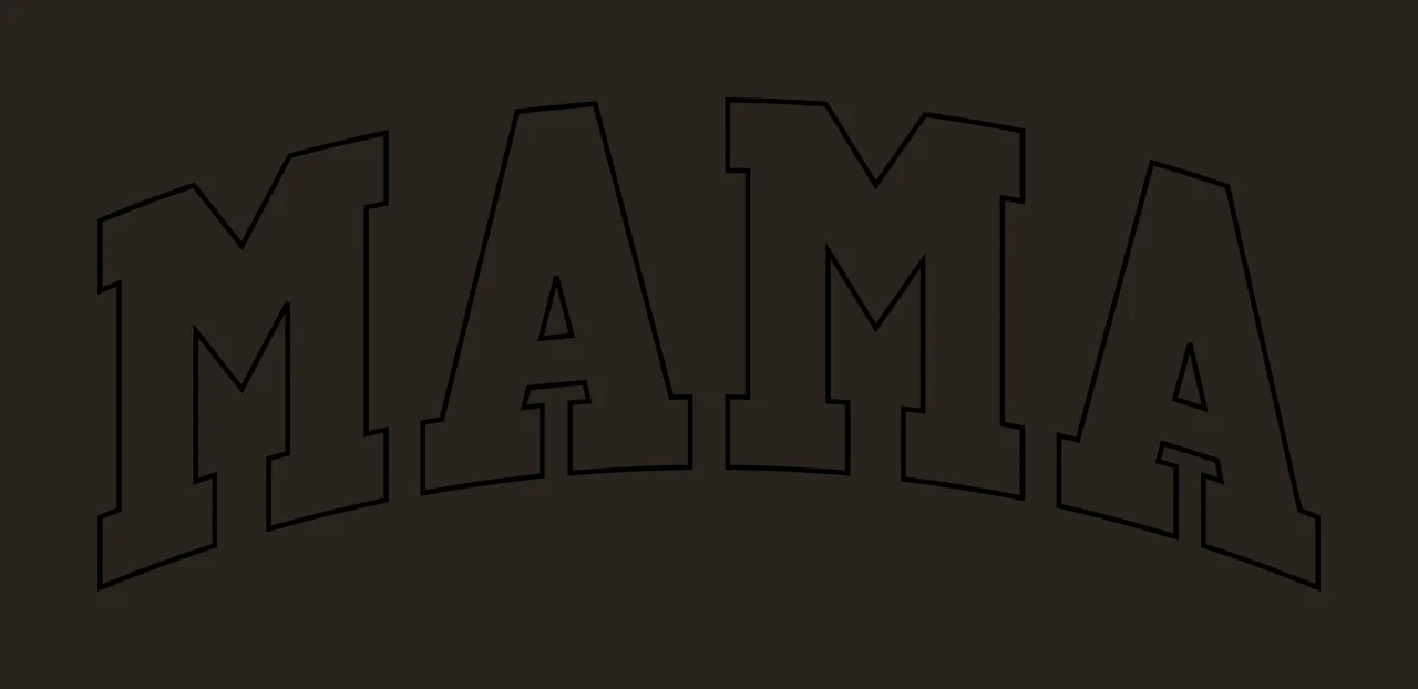 Mama Arched Text Outline Graphic typography black white arch contrast preview thumbnail