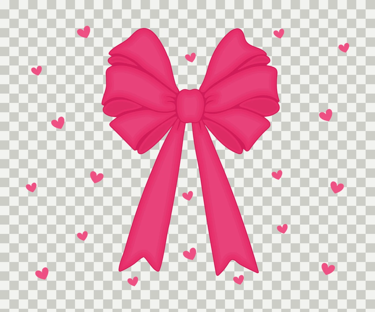 Bow Black And Heart Pattern ribbon hearts silhouette white transparency and detail preview thumbnail