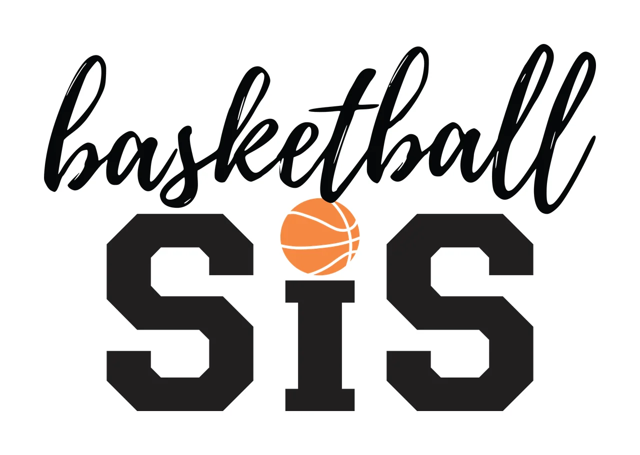 Basketball Sis Black And White Graphic sport typography 1 4