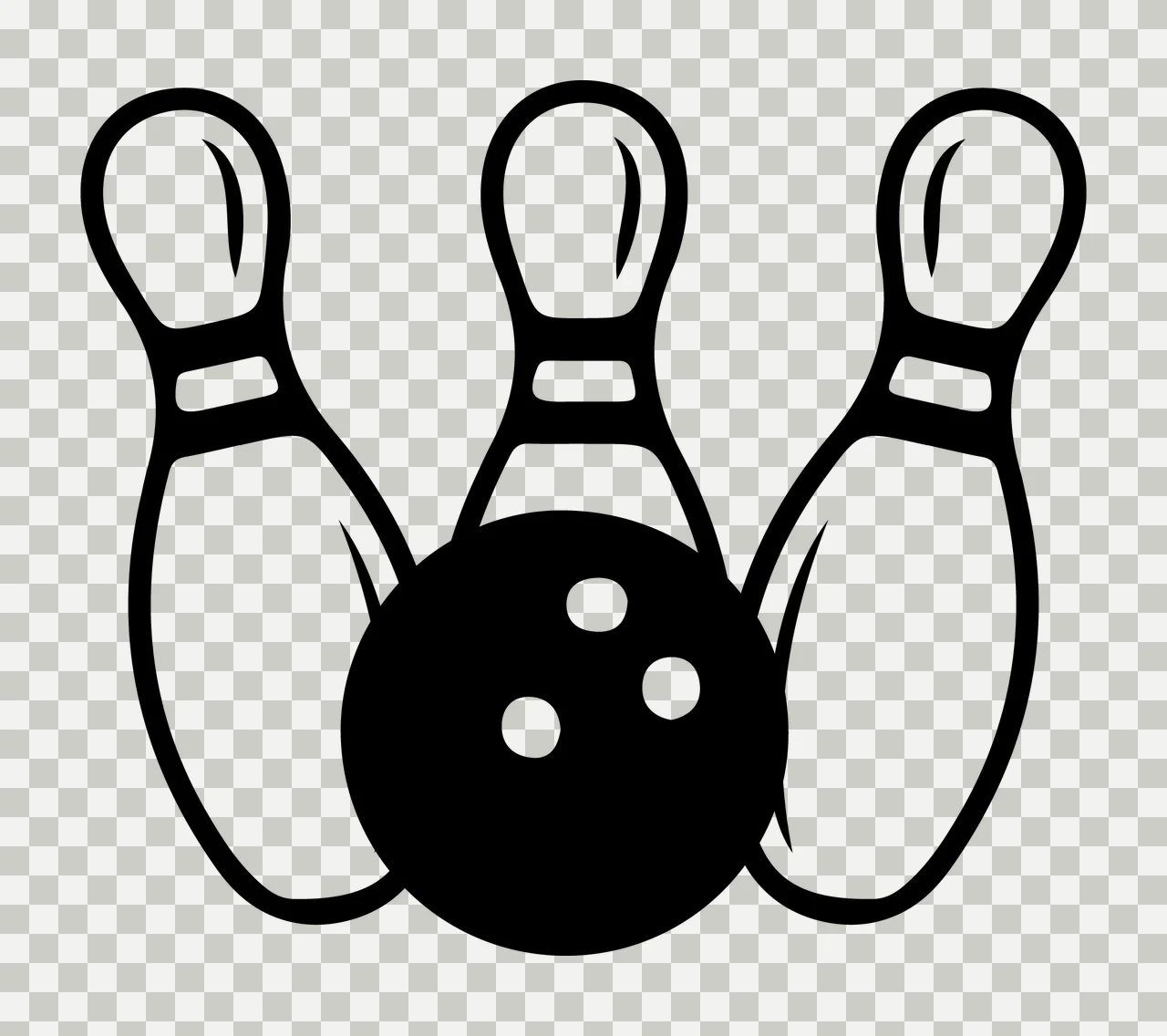 Bowling Pins And Ball Stationary With Game transparency and detail preview thumbnail