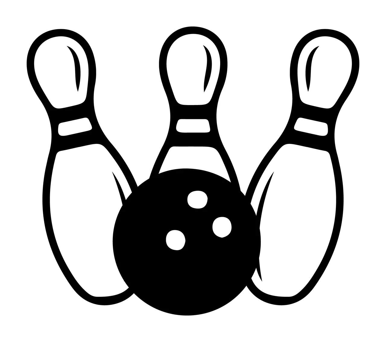 Bowling Pins And Ball Stationary With Game
