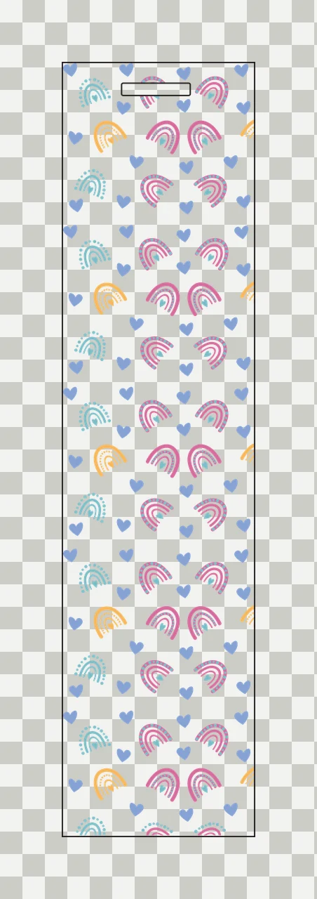 Rainbow And Heart Pattern Strip rainbows hearts repeating black transparency and detail preview thumbnail