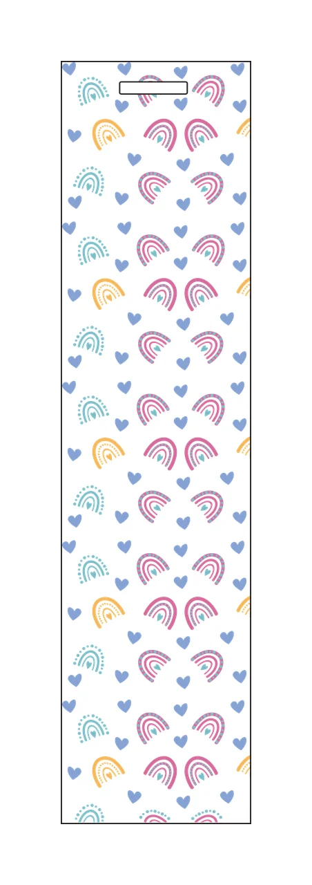Rainbow And Heart Pattern Strip rainbows hearts repeating black
