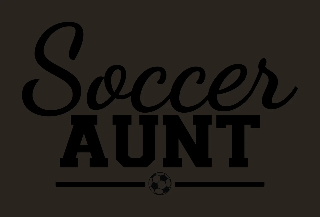 Soccer Aunt Text With A Ball And Horizontal lines typography contrast preview thumbnail
