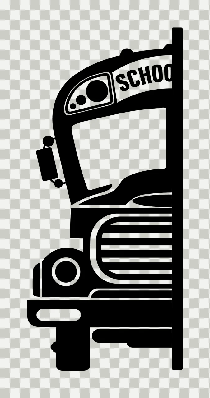 Bus With Grill And Headlight In Black transparency and detail preview thumbnail