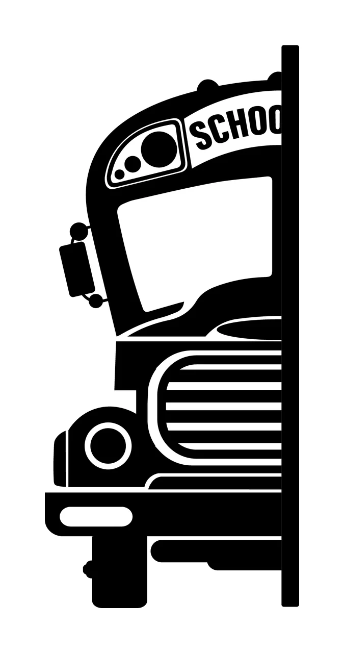 Bus With Grill And Headlight In Black