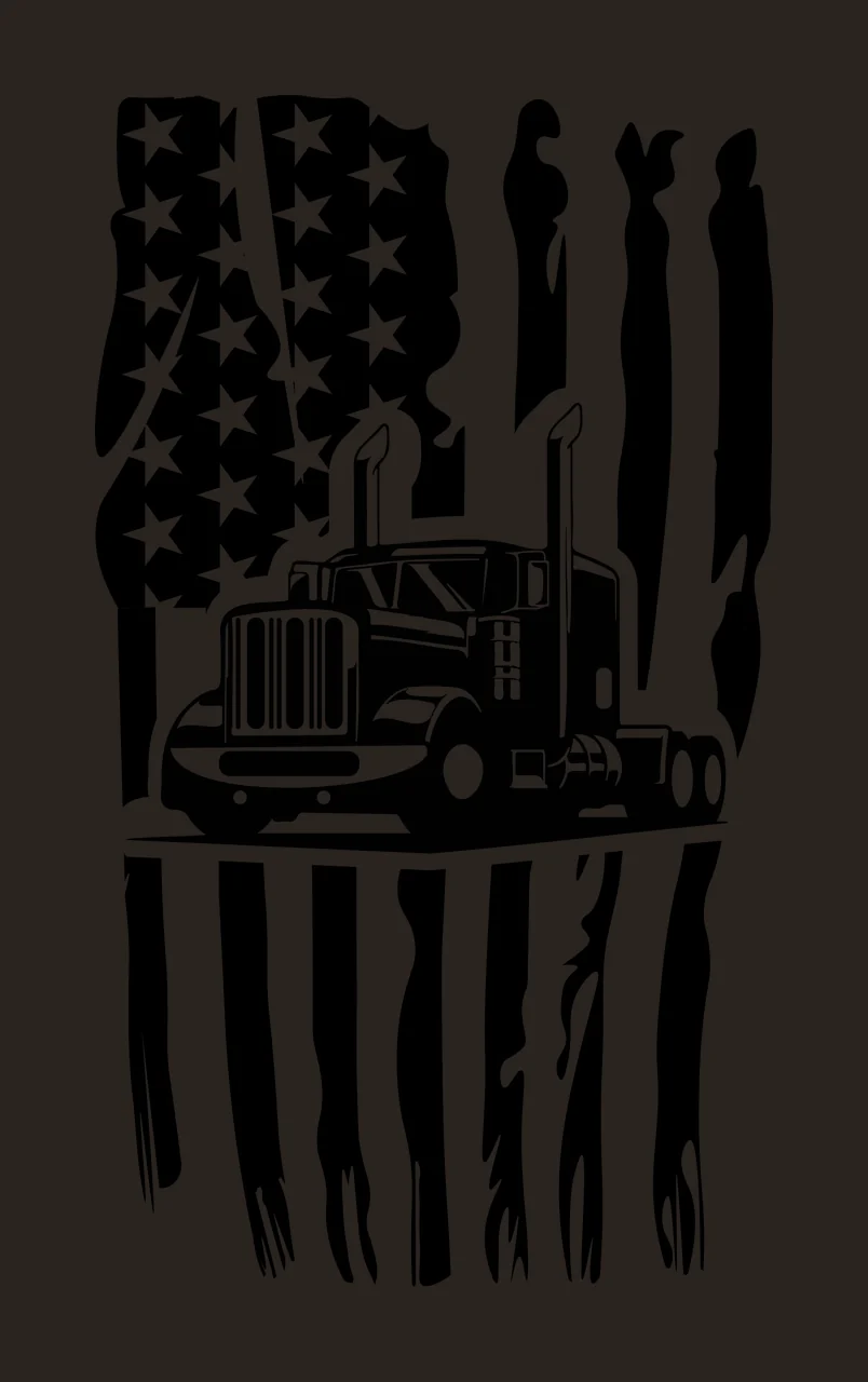 Semi Truck Flag Cab With Vertical Stripes integrated stars contrast preview thumbnail