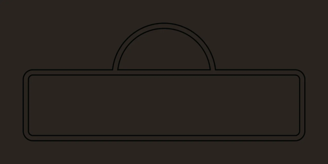 Sign Simple Line Art Rectangular With A Small rectangle semi circle contrast preview thumbnail