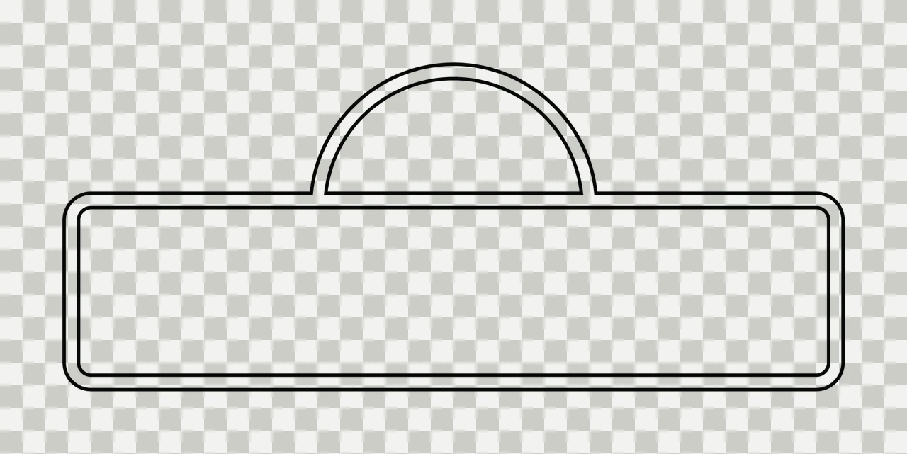Sign Simple Line Art Rectangular With A Small rectangle semi circle transparency and detail preview thumbnail