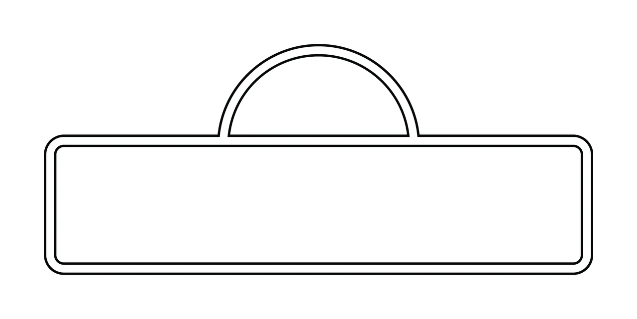 Sign Simple Line Art Rectangular With A Small rectangle semi circle