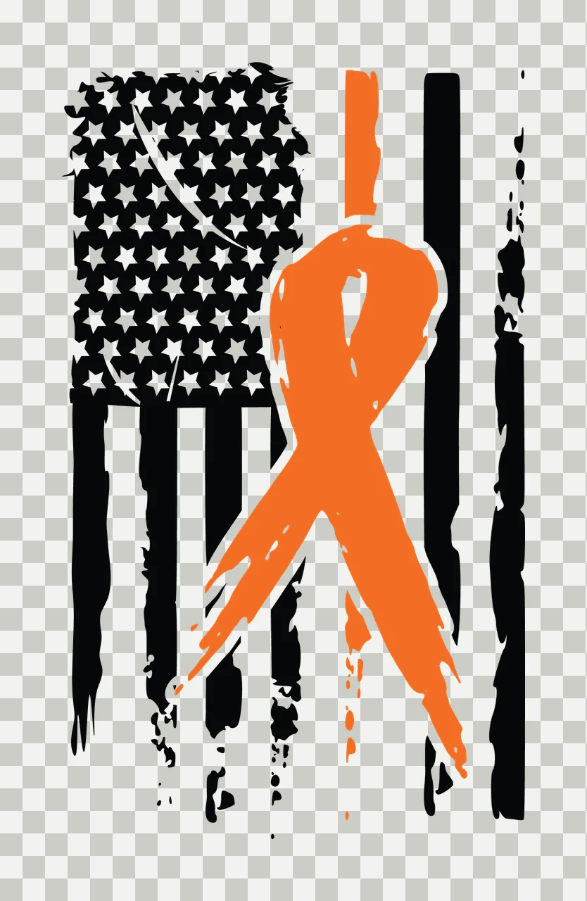 Awareness Ribbon On Distressed Flag centered stars stripes transparency and detail preview thumbnail
