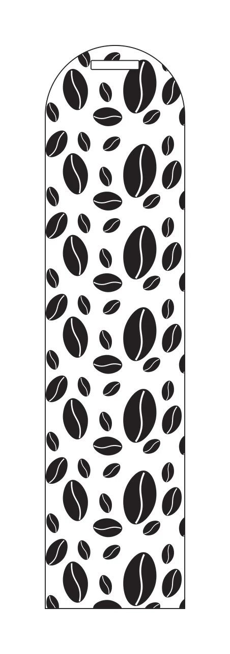 Coffee Bean Pattern On Vertical Card beans scattered black
