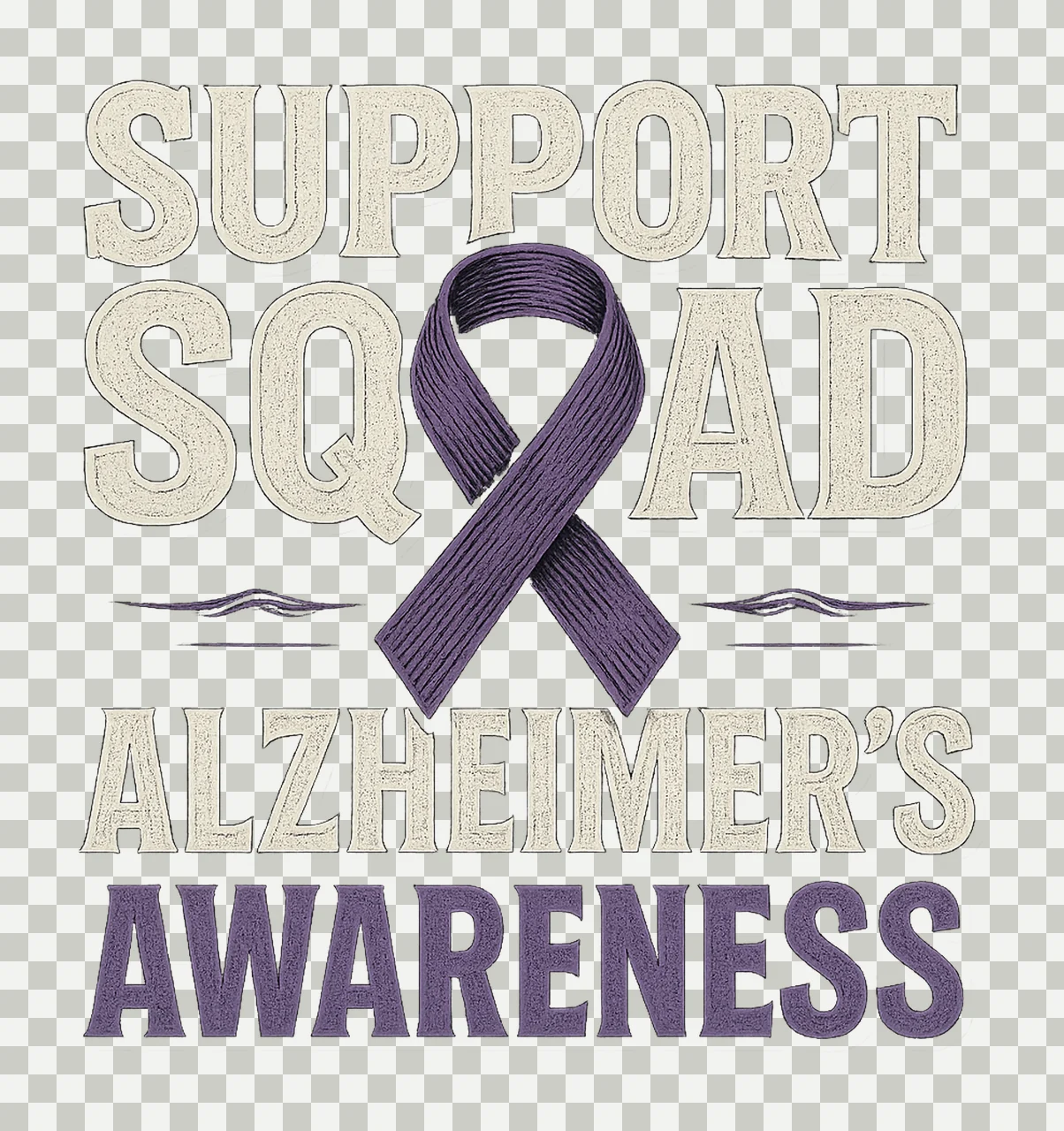 Support squad Alzheimer awareness Purple Ribbon Design transparency and detail preview thumbnail