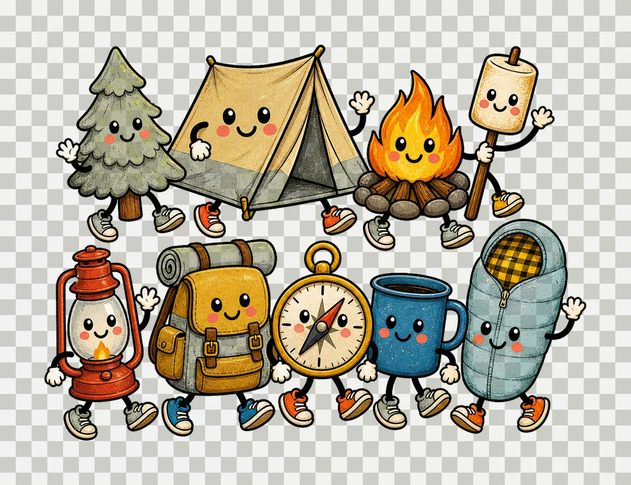 camping outdoor 01 walking lineup sublimation instant shirt transparency and detail preview thumbnail