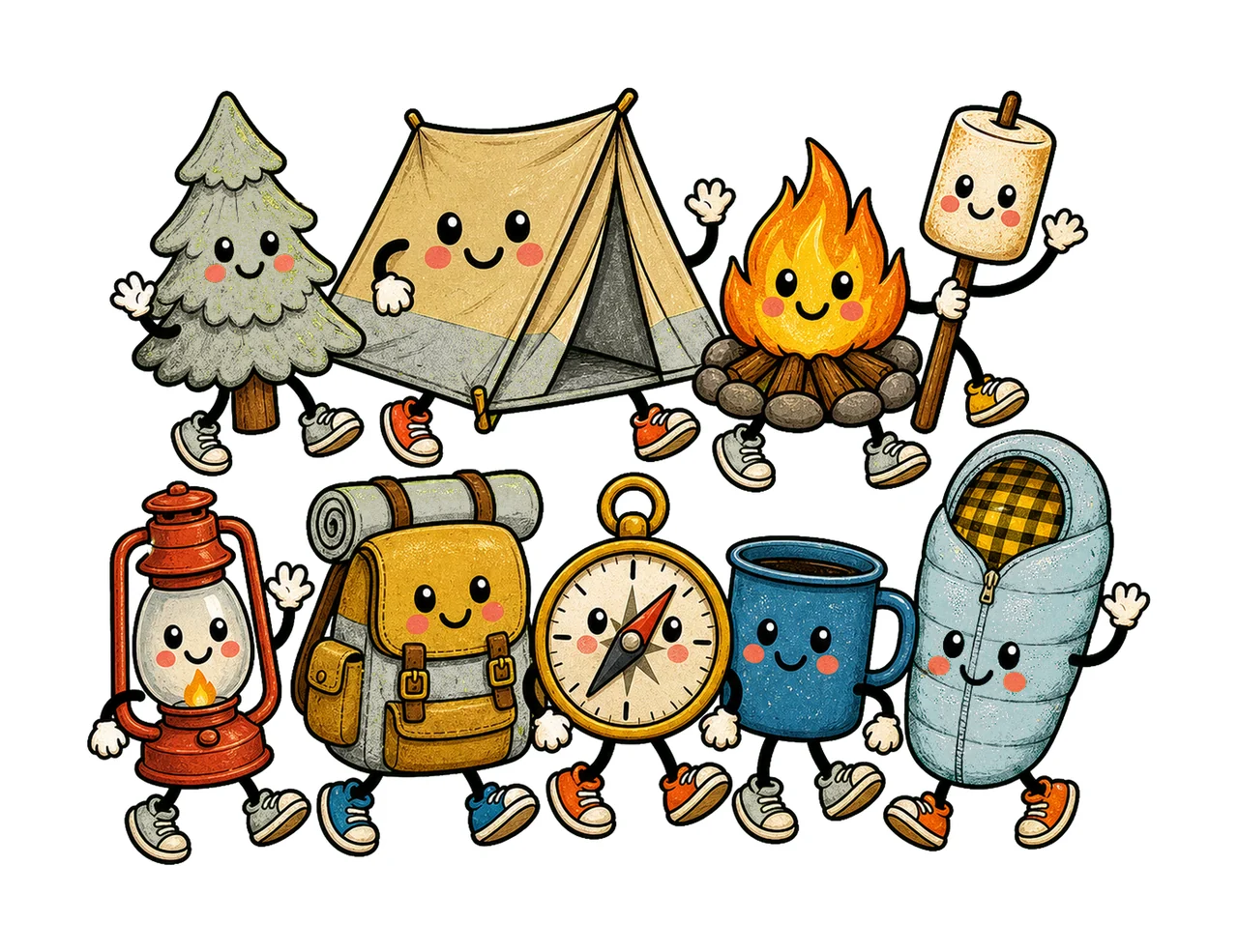 camping outdoor 01 walking lineup sublimation instant shirt