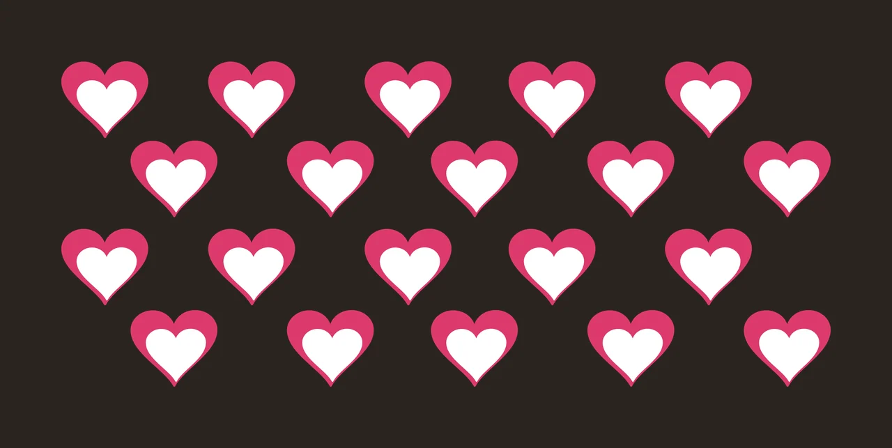 Can Glass Wrap Grid Of Repeating Black Hearts pattern heart shapes contrast preview thumbnail