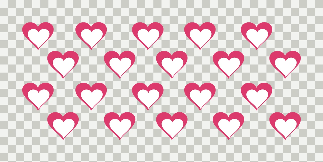 Can Glass Wrap Grid Of Repeating Black Hearts pattern heart shapes transparency and detail preview thumbnail