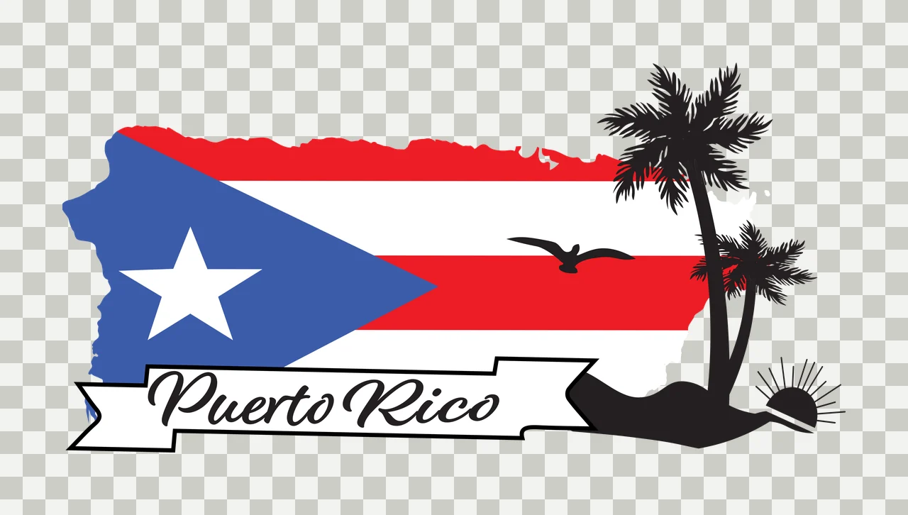 Black Island Map With Palm Trees sun mound Silhouette tropical transparency and detail preview thumbnail