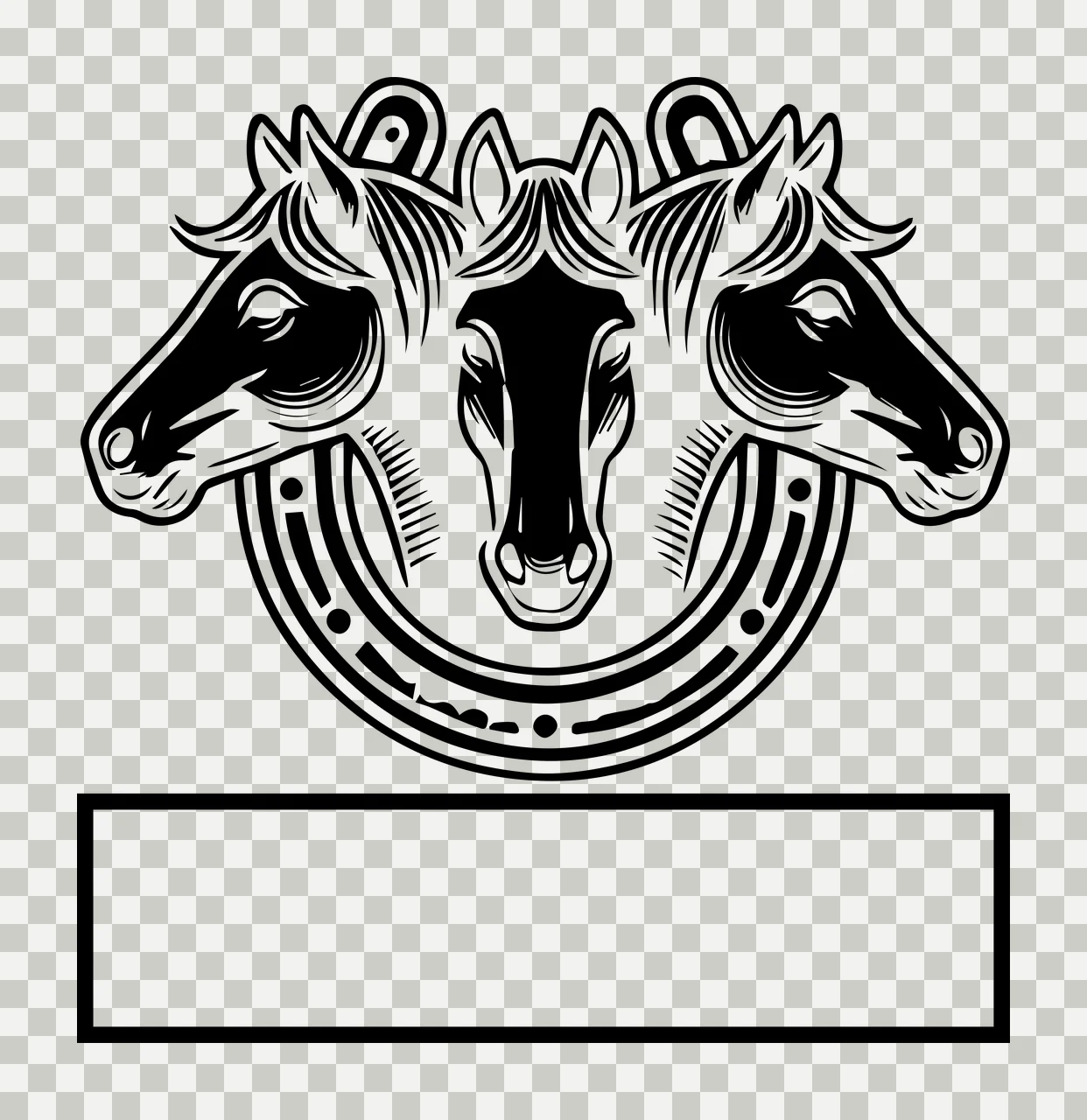 Horse Three Heads In Horseshoe Icon arranged horses rectangle transparency and detail preview thumbnail