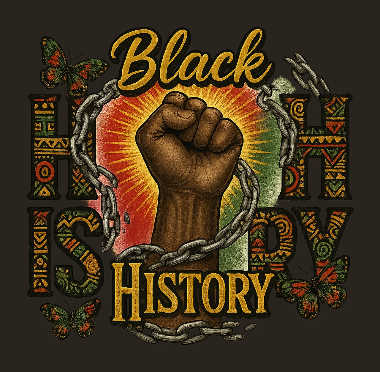 Black Her Story Juneteenth Sublimation Design Empowerment contrast preview thumbnail