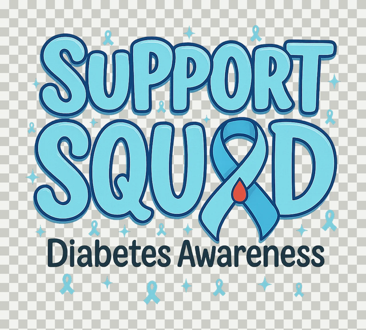 Awareness Ribbon Logo With Stars And Blood Drop blue medical transparency and detail preview thumbnail