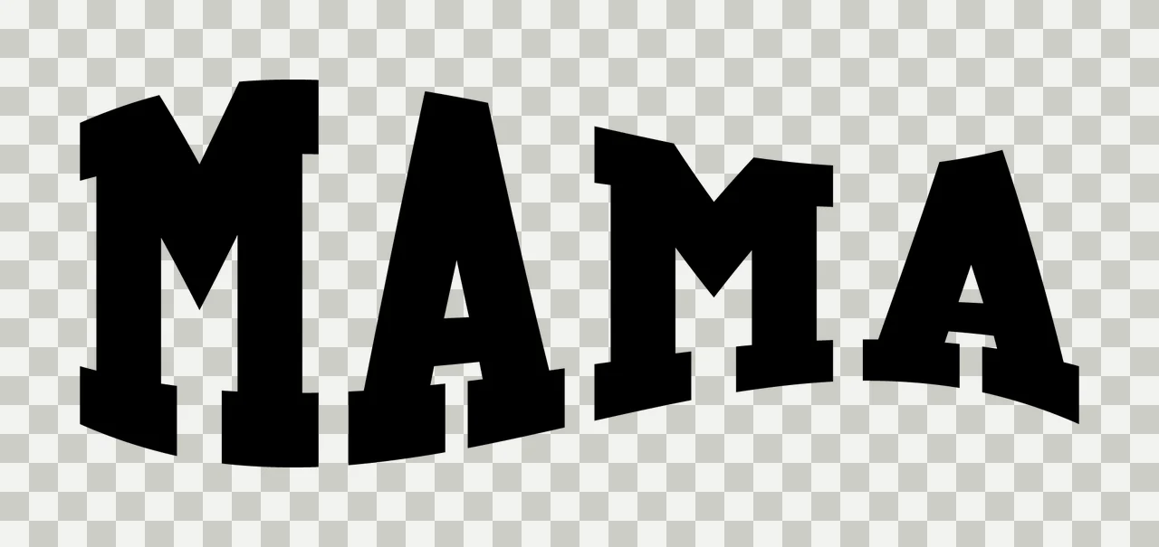 Mama Text In Curved Font transparency and detail preview thumbnail