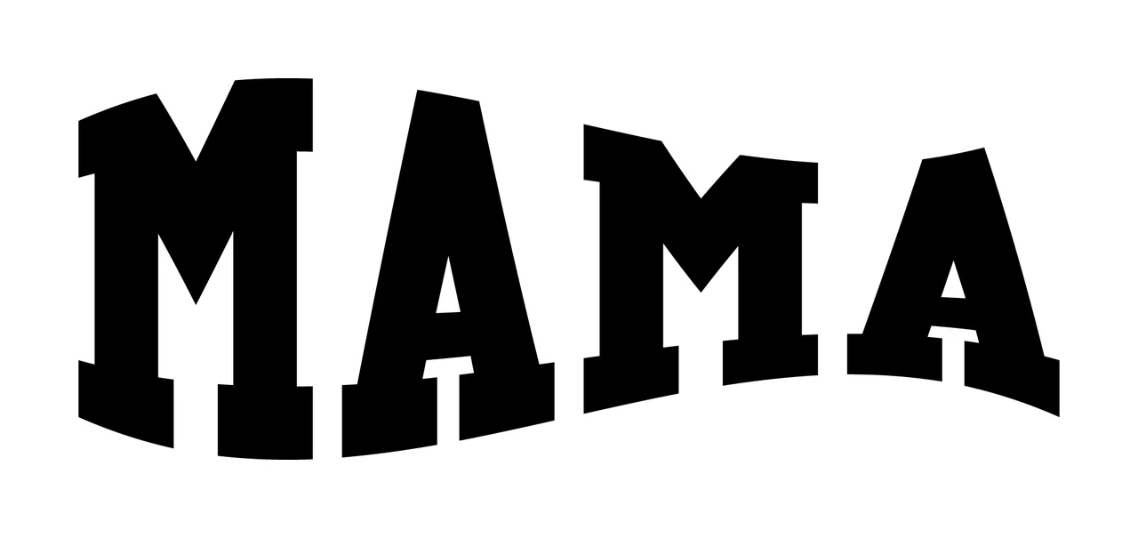 Mama Text In Curved Font